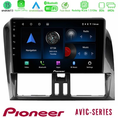 Pioneer AVIC 4Core Android13 2+64GB Volvo XC60 2009-2012 Navigation Multimedia Tablet 9