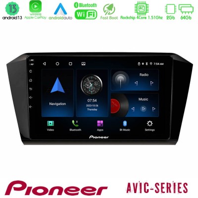 Pioneer AVIC 4Core Android13 2+64GB VW Passat Navigation Multimedia Tablet 10