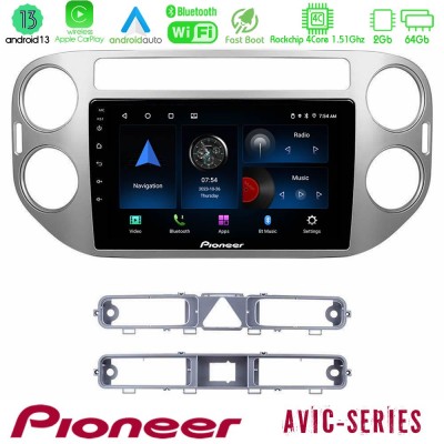 Pioneer AVIC 4Core Android13 2+64GB VW Tiguan Navigation Multimedia Tablet 9