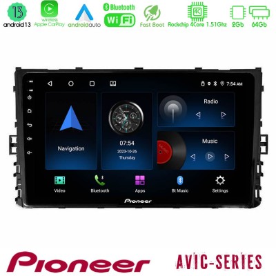 Pioneer AVIC 4Core Android13 2+64GB VW MQB 2017-> Navigation Multimedia Tablet 9