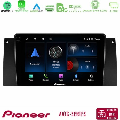 Pioneer AVIC 8Core Android13 4+64GB BMW 5 Series (E39) / X5 (E53) Navigation Multimedia Tablet 9