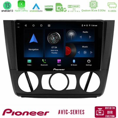 Pioneer AVIC 8Core Android13 4+64GB BMW 1Series E81/E82/E87/E88 (MANUAL A/C) Navigation Multimedia Tablet 9