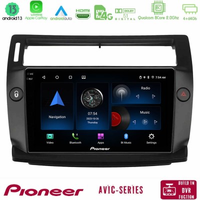 Pioneer AVIC 8Core Android13 4+64GB Citroen C4 2004-2010 Navigation Multimedia Tablet 9