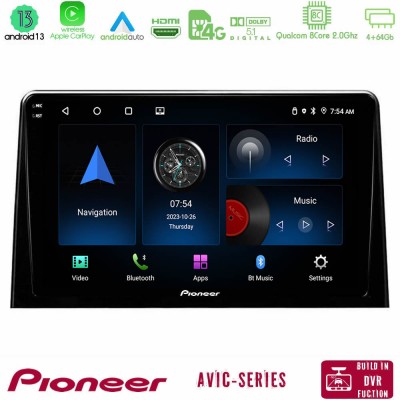 Pioneer AVIC 8Core Android13 4+64GB Peugeot Partner / Citroën Berlingo 2020-> Navigation Multimedia Tablet 10