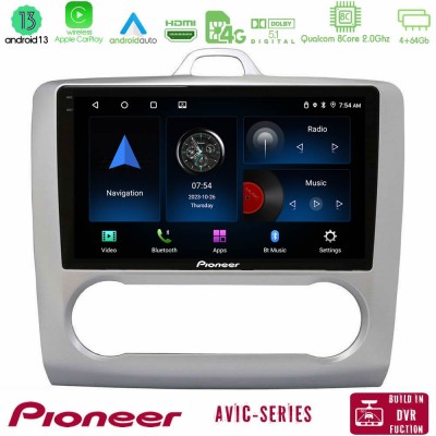 Pioneer AVIC 8Core Android13 4+64GB Ford Focus Auto AC Navigation Multimedia Tablet 9