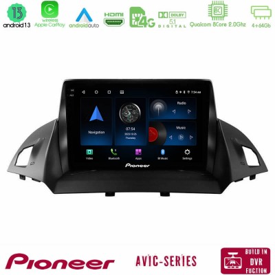 Pioneer AVIC 8Core Android13 4+64GB Ford C-Max/Kuga Navigation Multimedia Tablet 9