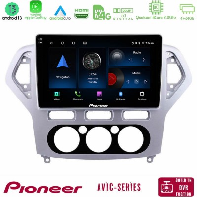 Pioneer AVIC 8Core Android13 4+64GB Ford Mondeo 2007-2010 Manual A/C Navigation Multimedia Tablet 10