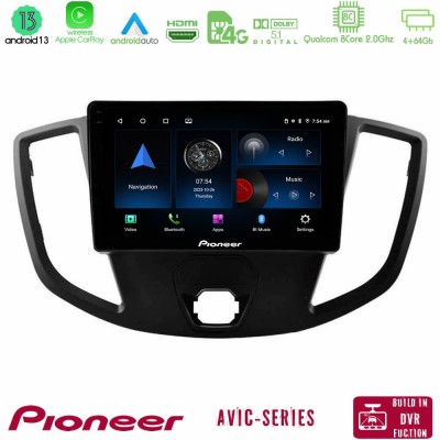 Pioneer AVIC 8Core Android13 4+64GB Ford Transit 2014-> Navigation Multimedia Tablet 9