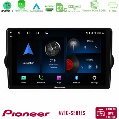 Pioneer AVIC 8Core Android13 4+64GB Fiat Tipo 2015-2022 (Hatchback) Navigation Multimedia Tablet 9