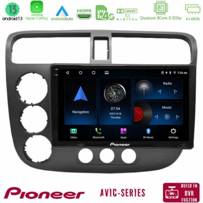 Pioneer AVIC 8Core Android13 4+64GB Honda Civic 2001-2005 Navigation Multimedia Tablet 9