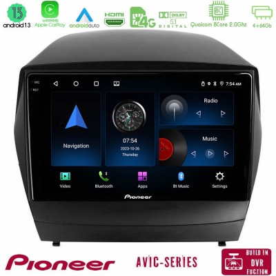 Pioneer AVIC 8Core Android13 4+64GB Hyundai IX35 Auto A/C Navigation Multimedia Tablet 9