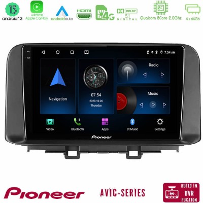 Pioneer AVIC 8Core Android13 4+64GB Hyundai Kona 2018-2023 Navigation Multimedia Tablet 10