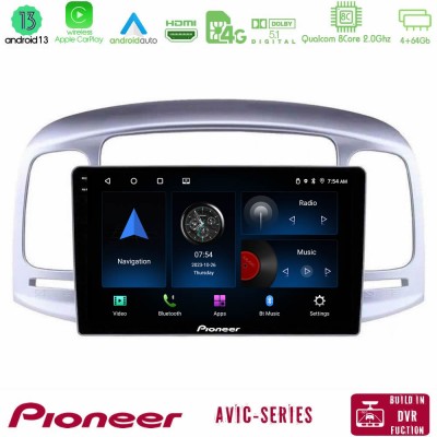 Pioneer AVIC 8Core Android13 4+64GB Hyundai Accent 2006-2011 Navigation Multimedia Tablet 9