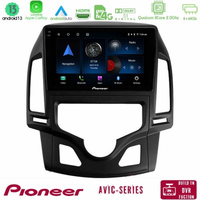 Pioneer AVIC 8Core Android13 4+64GB Hyundai i30 2007-2012 Auto A/C Navigation Multimedia Tablet 9