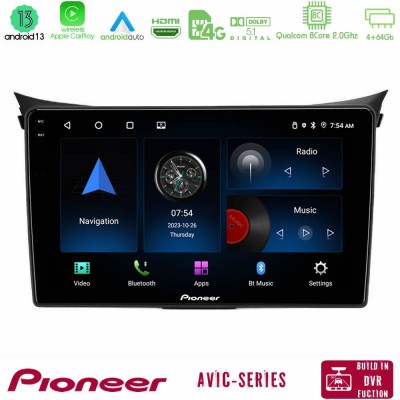 Pioneer AVIC 8Core Android13 4+64GB Hyundai i30 2012-2017 Navigation Multimedia Tablet 9