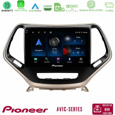 Pioneer AVIC 8Core Android13 4+64GB Jeep Cherokee 2014-2019 Navigation Multimedia Tablet 9