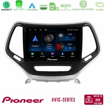 Pioneer AVIC 8Core Android13 4+64GB Jeep Cherokee 2014-2019 Navigation Multimedia Tablet 9