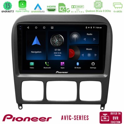 Pioneer AVIC 8Core Android13 4+64GB Mercedes S Class 1999-2004 (W220) Navigation Multimedia Tablet 9