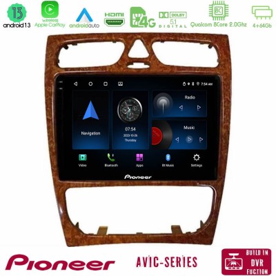 Pioneer AVIC 8Core Android13 4+64GB Mercedes C Class (W203) Navigation Multimedia Tablet 9