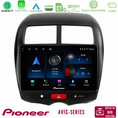 Pioneer AVIC 8Core Android13 4+64GB Mitsubishi ASX Navigation Multimedia Tablet 10