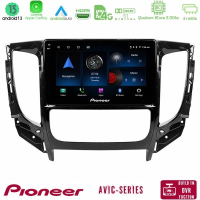 Pioneer AVIC 8Core Android13 4+64GB Mitsubishi L200 2016-> & Fiat Fullback (Auto A/C) Navigation Multimedia Tablet 9