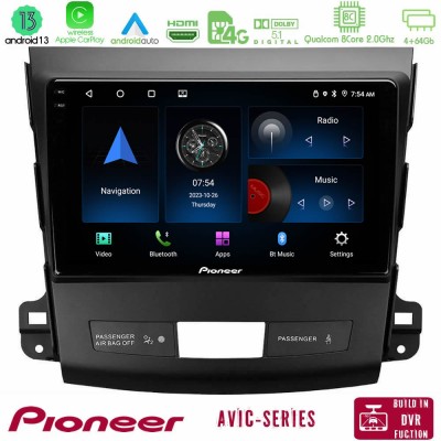 Pioneer AVIC 8Core Android13 4+64GB Mitsubishi Outlander/Citroen C-Crosser/Peugeot 4007 Navigation Multimedia Tablet 9