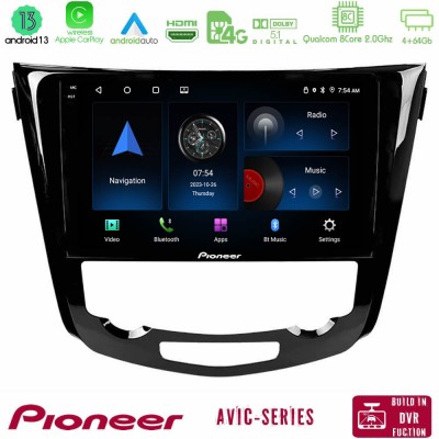 Pioneer AVIC 8Core Android13 4+64GB Nissan Qashqai J11 (AUTO A/C) Navigation Multimedia Tablet 10