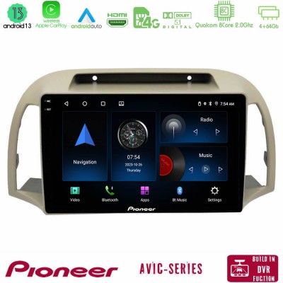 Pioneer AVIC 8Core Android13 4+64GB Nissan Micra K12 2002-2010 Navigation Multimedia Tablet 9