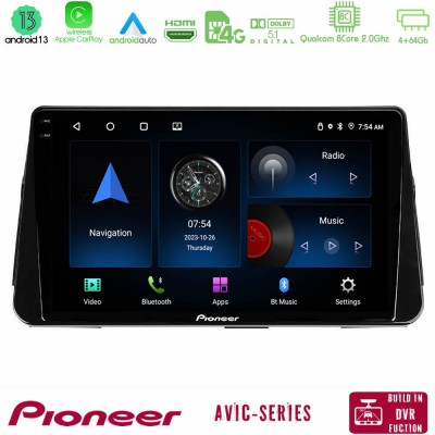 Pioneer AVIC 8Core Android13 4+64GB Nissan Micra K14 Navigation Multimedia Tablet 10