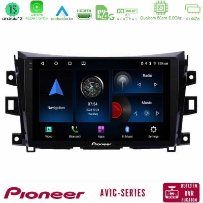 Pioneer AVIC 8Core Android13 4+64GB Nissan Navara NP300 Navigation Multimedia Tablet 9