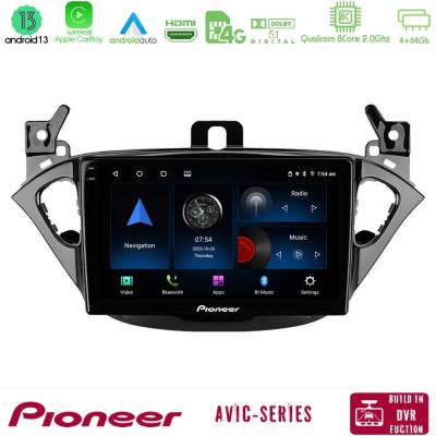 Pioneer AVIC 8Core Android13 4+64GB Opel Corsa E/Adam Navigation Multimedia Tablet 9