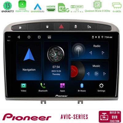 Pioneer AVIC 8Core Android13 4+64GB Peugeot 308/RCZ Navigation Multimedia Tablet 9