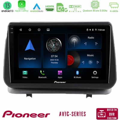 Pioneer AVIC 8Core Android13 4+64GB Renault Clio 2005-2012 Navigation Multimedia Tablet 9