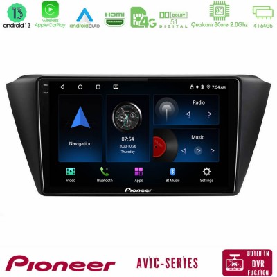 Pioneer AVIC 8Core Android13 4+64GB Skoda Fabia 2015-2021 Navigation Multimedia Tablet 9