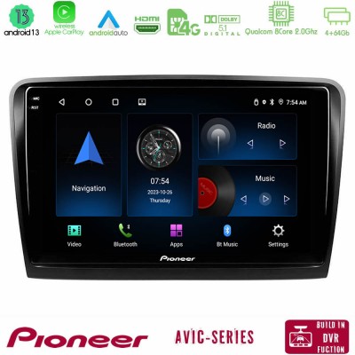 Pioneer AVIC 8Core Android13 4+64GB Skoda Superb 2008-2015 Navigation Multimedia Tablet 9