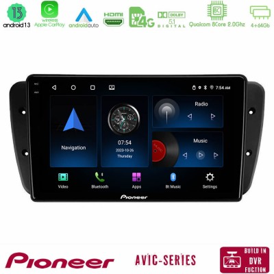 Pioneer AVIC 8Core Android13 4+64GB Seat Ibiza 2008-2012 Navigation Multimedia Tablet 9