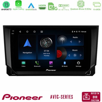 Pioneer AVIC 8Core Android13 4+64GB Seat Arona/Ibiza Navigation Multimedia Tablet 9