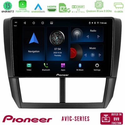 Pioneer AVIC 8Core Android13 4+64GB Subaru Forester Navigation Multimedia Tablet 9