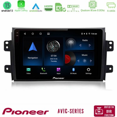 Pioneer AVIC 8Core Android13 4+64GB Suzuki SX4 2006-2014 Fiat Sedici 2006-2014 Navigation Multimedia Tablet 9