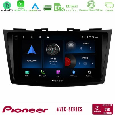 Pioneer AVIC 8Core Android13 4+64GB Suzuki Swift 2011-2016 Navigation Multimedia Tablet 9