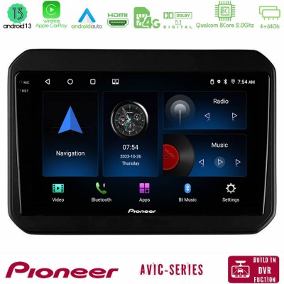 Pioneer AVIC 8Core Android13 4+64GB Suzuki Ignis Navigation Multimedia Tablet 9