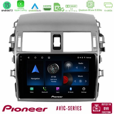 Pioneer AVIC 8Core Android13 4+64GB Toyota Corolla 2008-2010 Navigation Multimedia Tablet 9