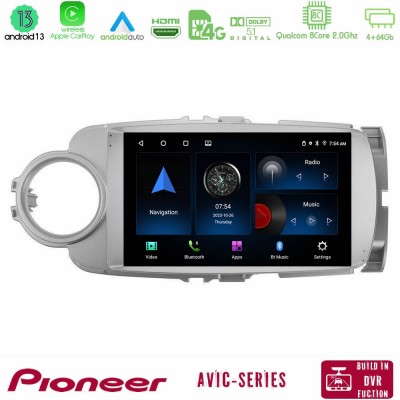 Pioneer AVIC 8Core Android13 4+64GB Toyota Yaris Navigation Multimedia Tablet 9