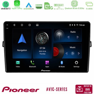 Pioneer AVIC 8Core Android13 4+64GB Toyota Auris Navigation Multimedia Tablet 10