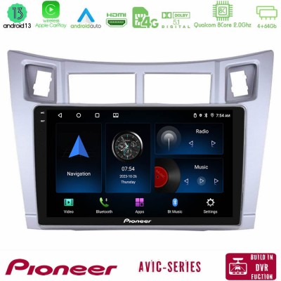 Pioneer AVIC 8Core Android13 4+64GB Toyota Yaris Navigation Multimedia Tablet 9