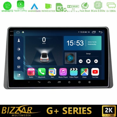 Bizzar G+ Series Dacia Duster 2019-> 8Core Android12 6+128GB Navigation Multimedia Tablet 9