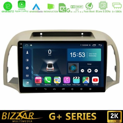 Bizzar G+ Series Nissan Micra K12 2002-2010 8core Android12 6+128GB Navigation Multimedia Tablet 9
