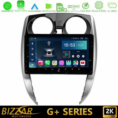 Bizzar G+ Series Nissan Note 2013-2018 8core Android12 6+128GB Navigation Multimedia Tablet 10