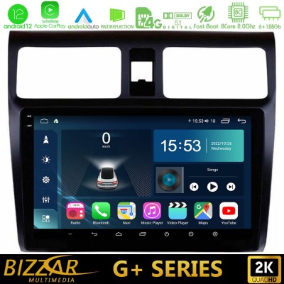 Bizzar G+ Series Suzuki Swift 2005-2010 8core Android12 6+128GB Navigation Multimedia Tablet 10