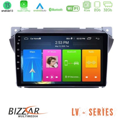 Bizzar LV Series Suzuki Alto & Nissan Pixo 4Core Android 13 2+32GB Navigation Multimedia Tablet 9